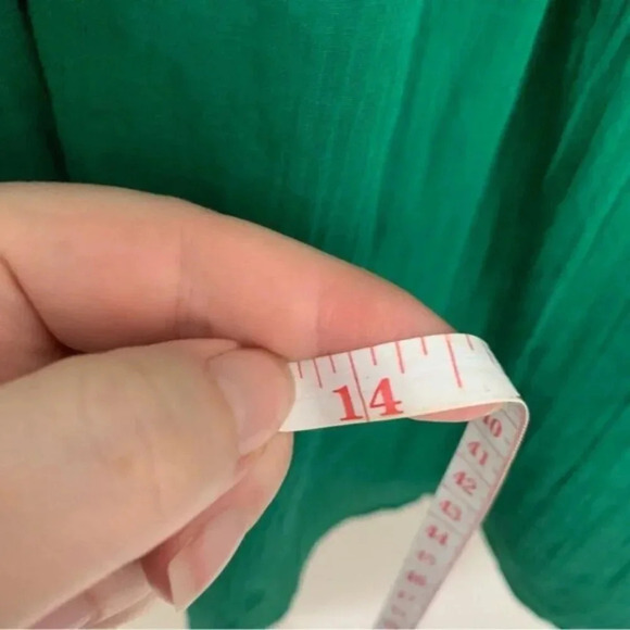 Maje LAFYR Top Blouse Green Long Sleeve Smocked  Off Shoulder M - Picture 7 of 16